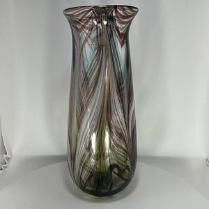 Vintage Murano Pulled Feather Vase